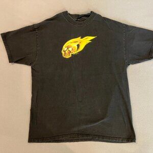 John Zeleznik Vintage FLAMING SKULL T-SHIRT Ghostrider Doom 2000 Men's Large Tee